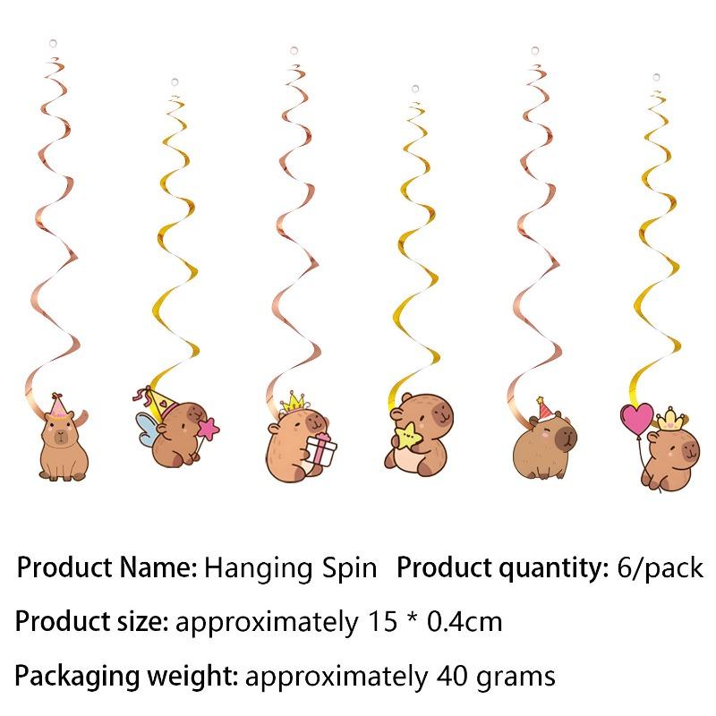 Capybara theme birthday flag balloon paper plate paper cup disposable tableware party supplies venue cloth