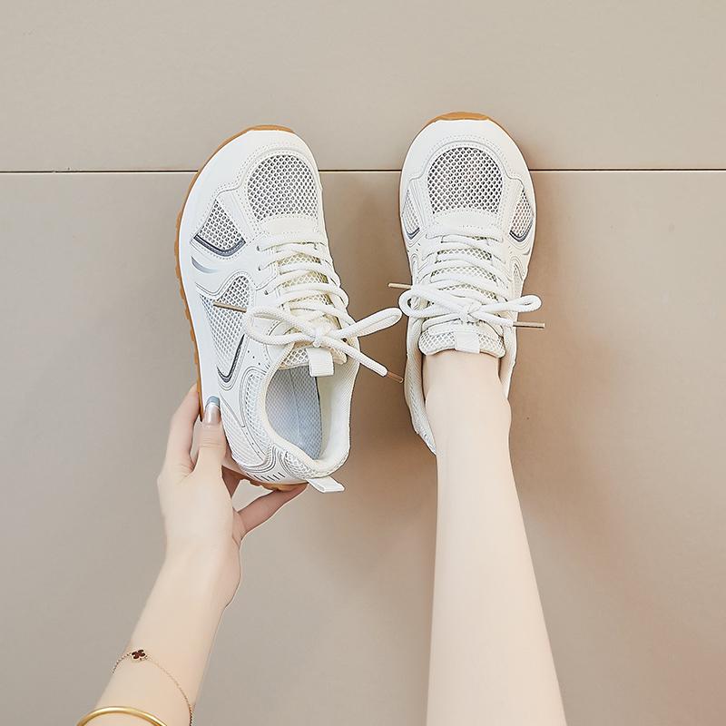 Fashion Women's Mesh Breathable Style Casual Shoes 2025 Spring Fashion Thick Soled Sports Shoes Comfortable Lightweight Sneakers