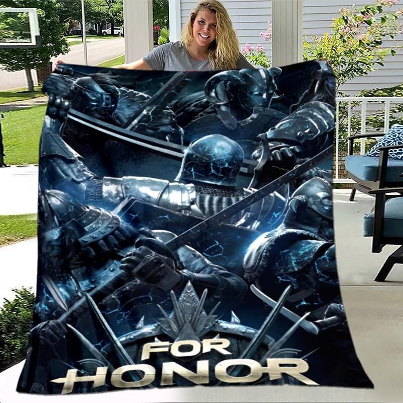 For Honor Theme Printed Blanket,Perfect for Couch, Bed, Travel & Outdoor Use | Machine Washable, Cozy & Durable.