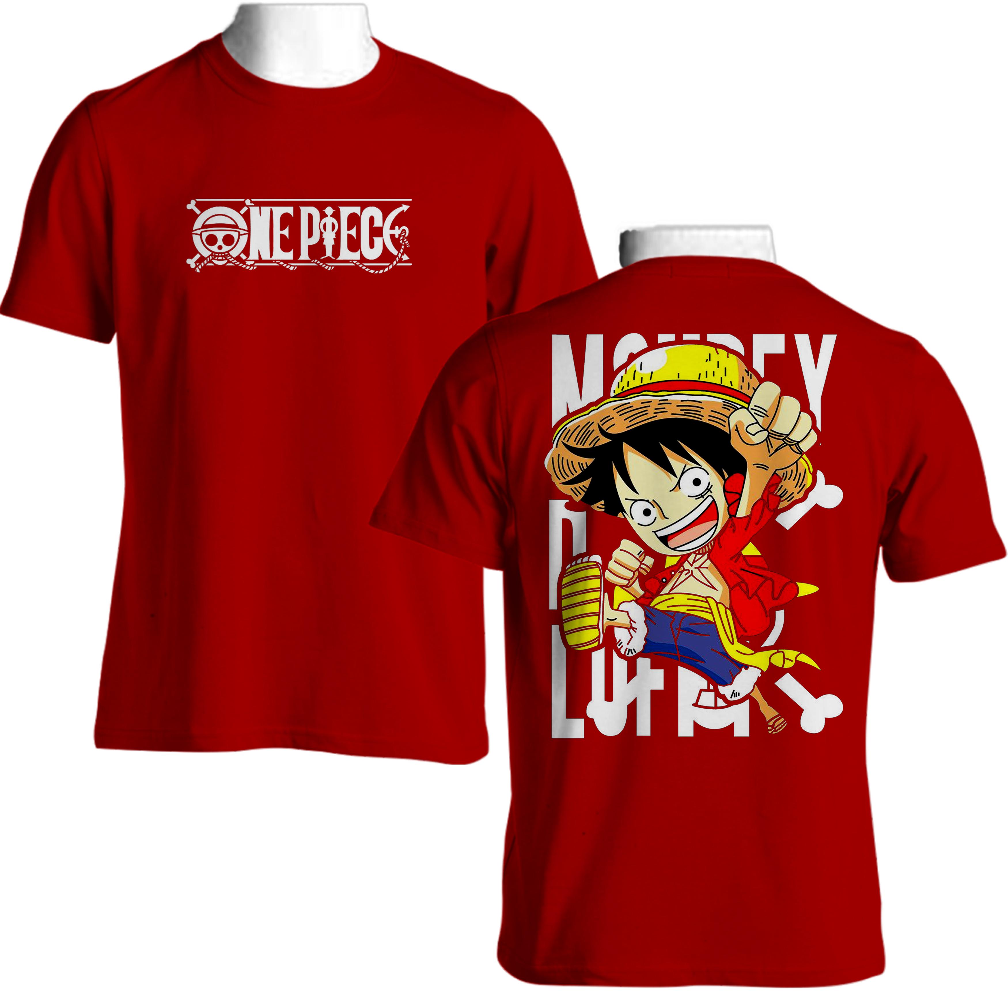

Summer 2026 One Piece Luffy Classic Q Edition Street Trend Theme 100 Cotton Printed Loose Tshirt for Parents and Children S