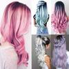 Fashion 5 Style Black Ombre Long Wave Wigs Centre Parting Pink Loose Curly Wig