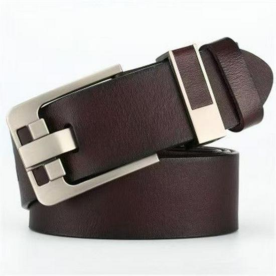 Men s Retro Leather Cowhide Pin Buckle Belt 110 cm коричневый
