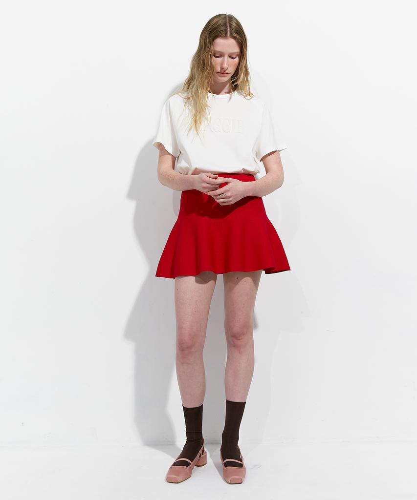 MAGGIE Tiered Skirt (Red)