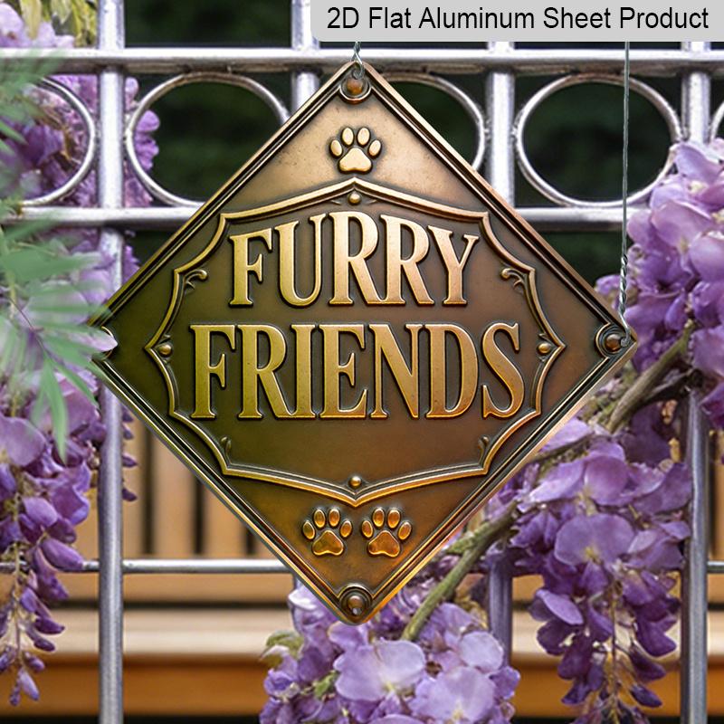 2D Flat, 1pc, Furry Friends Theme, Decorative Gift for Dog Lovers, Vintage Metal Aluminum Sign, Suitable for Living Room, Study, Pet Room, Entryway