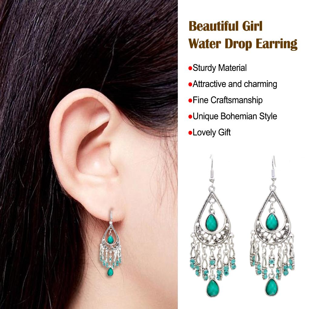 Wassertropfen Ohrring Hängender Schmuck Dekor Geschenk Körperschmuck Aushöhlen Hängender Ohrhänger Zierde Geometrische Böhmische Ohrringe