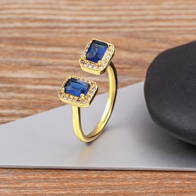 

Nidin New Luxury Blue Red Zircon Open Adjustable Rings Korean Fashion Jewelry High Sense Accessories For Women Exquisite Gifts темно-синий