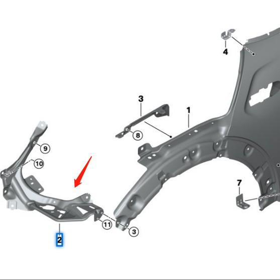 BMW Mini F55/F56 Headlight Bracket (51647301599/51647301600)