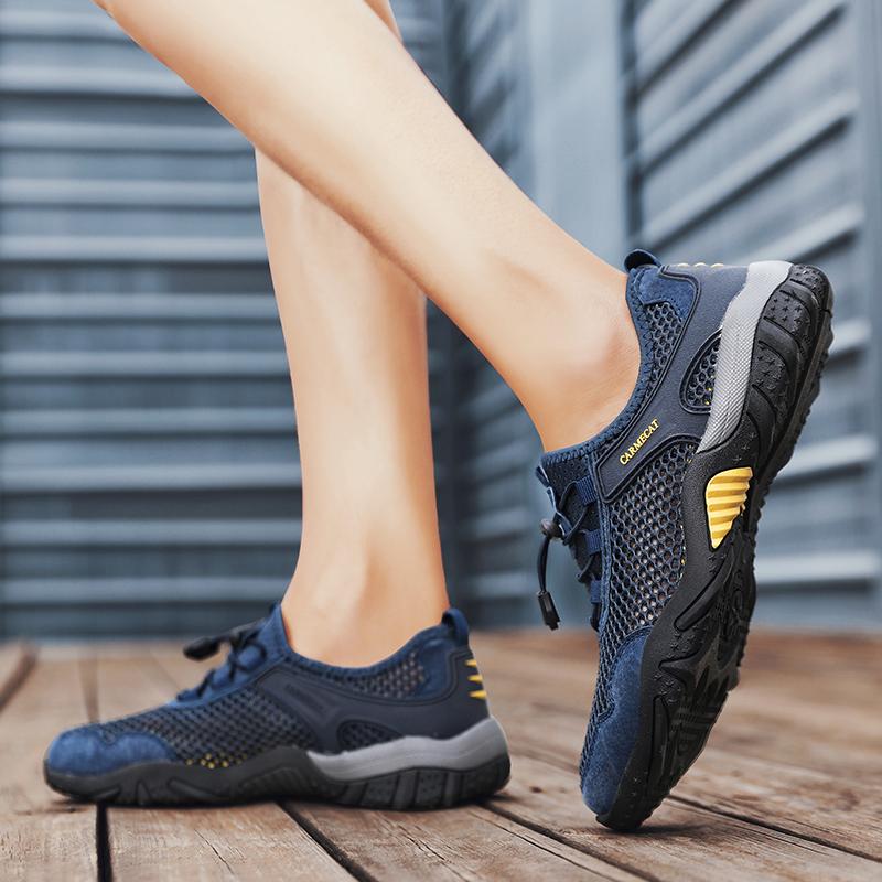 Fashion Outdoor Mesh Men Sneakers Slip On Men Loafers Breathable Summer Casual Shoes For Men Lightweight Camping Hiking Shoes