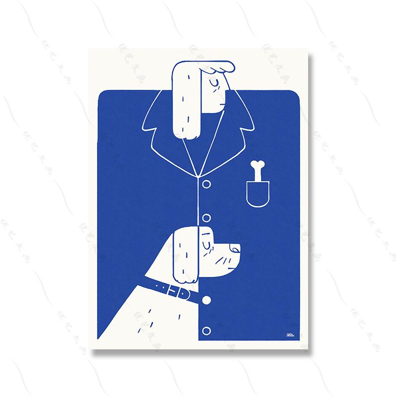 

Синяя рубашка для девочек, нежные боксеры, абстрактный тигр, ретро комикс, аниме, художественный принт на холсте, винтажный постер, живопись, домашний декор для комнаты 21x30cm No Framed