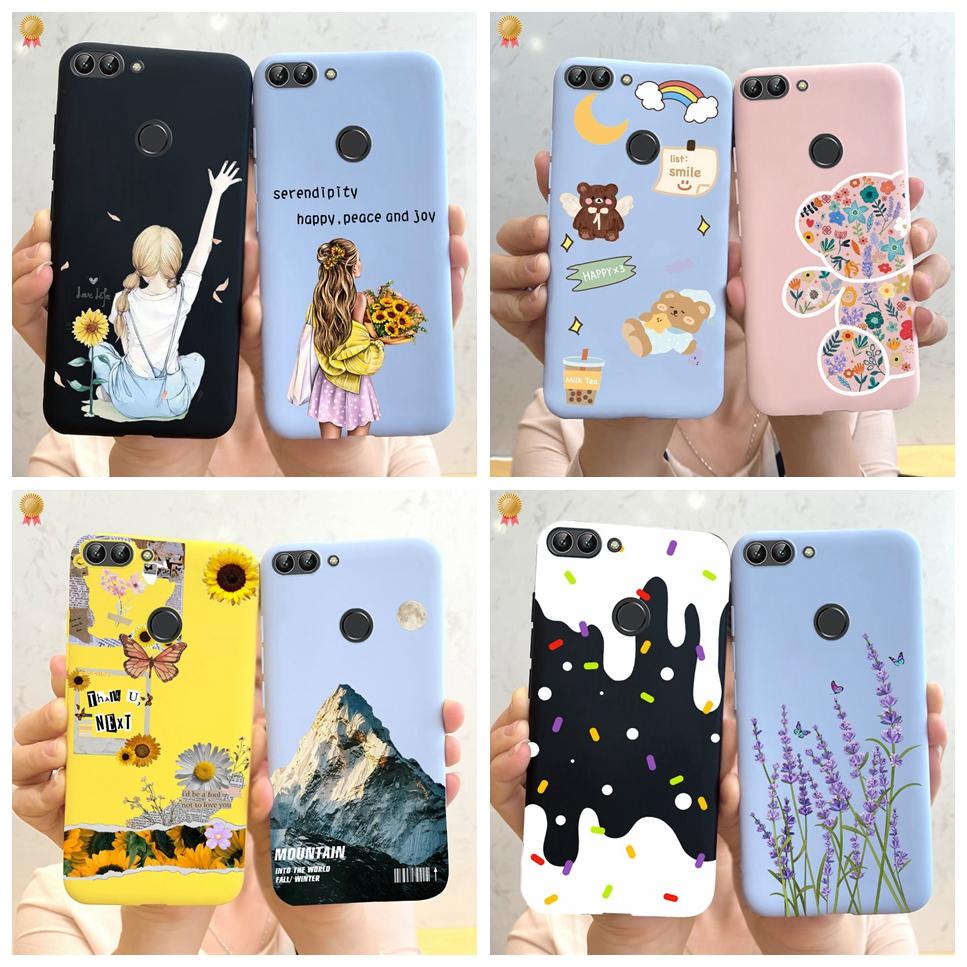 Für Huawei P Smart Hülle Niedliche Blume Schwarz Weiches TPU Silikon Bumper Hülle Für Huawei PSmart P Smart 2017 FIG-LX1 Handyhülle Funda