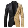 Nuovo Completo Primavera e Autunno da Uomo per Performance sul Palco Personalità Presentatore MC Giacca Completo Monocolore Laccata con Paillettes
