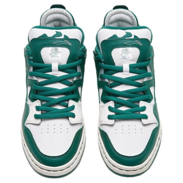 Li-Ning Caixa de Presente We Wo Dados Conjunto de Ano Novo Sapatos de Skate de Cano Baixo Leves Resistentes ao Desgaste Antiderrapantes Tênis Feminino Verde AECS002-2(S-BOX)