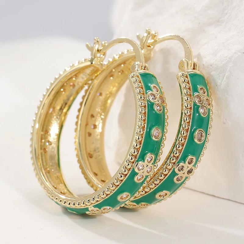 Schwarze Kristall Weiße Zirkon Schachbrett Quadratische Steine Creolen Für Frauen Vintage Goldfarbe Ohrstecker Hochzeits Schmuck Geschenke