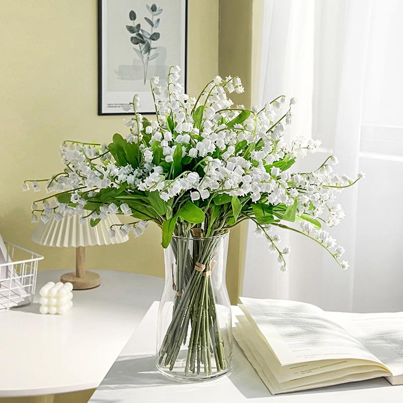 Lily of the Valley Wedding Bouquet & Wind Chime Fake Flowers - High-End Wedding Decoration