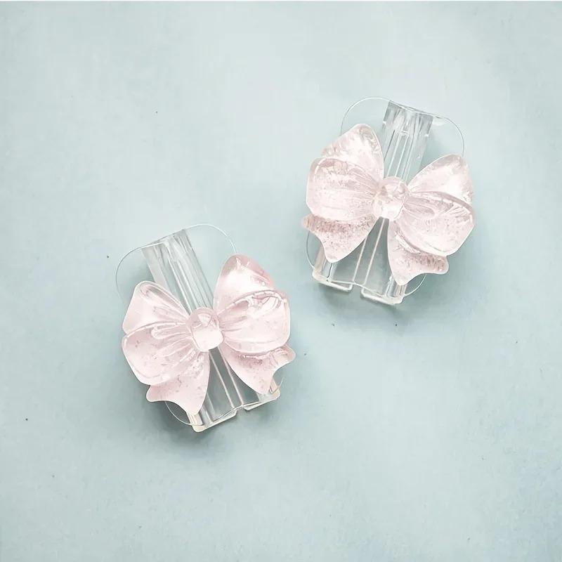 2 Pieces Beautiful Bow Silicone Charger Cable Protective Cover Cable Holder Clip Anti-break Transparent Cord Cover Wrap