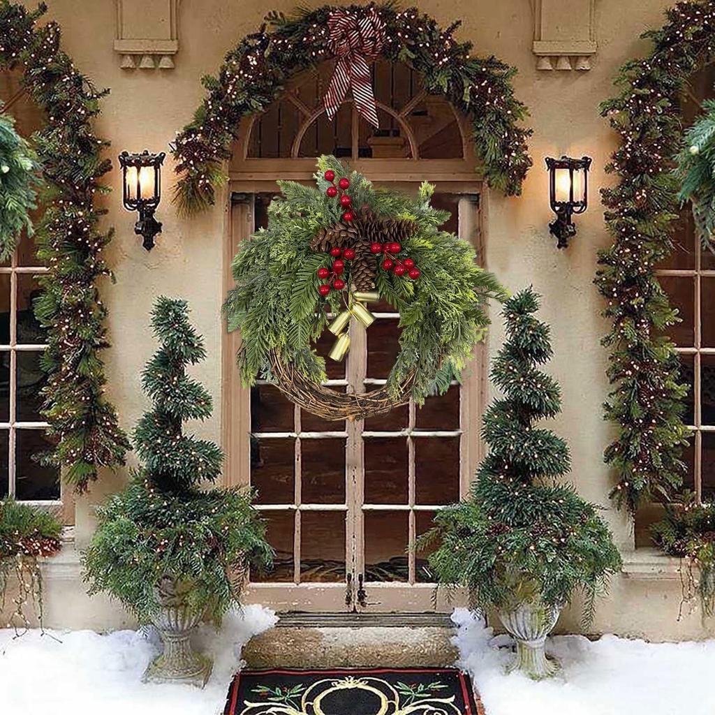 Wieniec bożonarodzeniowy Wieniec Boho Wieniec bożonarodzeniowy Dekoracja domu Dekoracja ścienna drzwi
