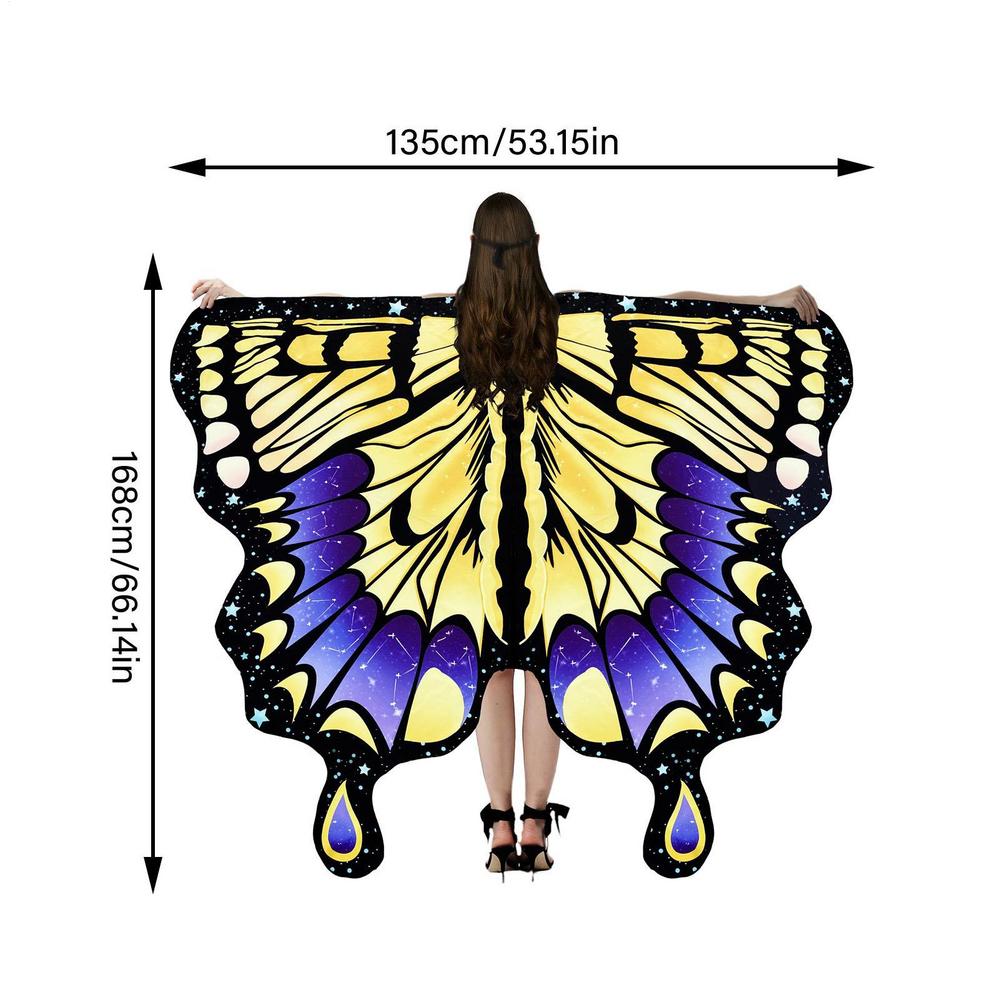 Butterfly Wings For Women Halloween Party Costume Adult Costume Cosplay Woman Butterfly Costume Cape Cloak Shawl Colorful