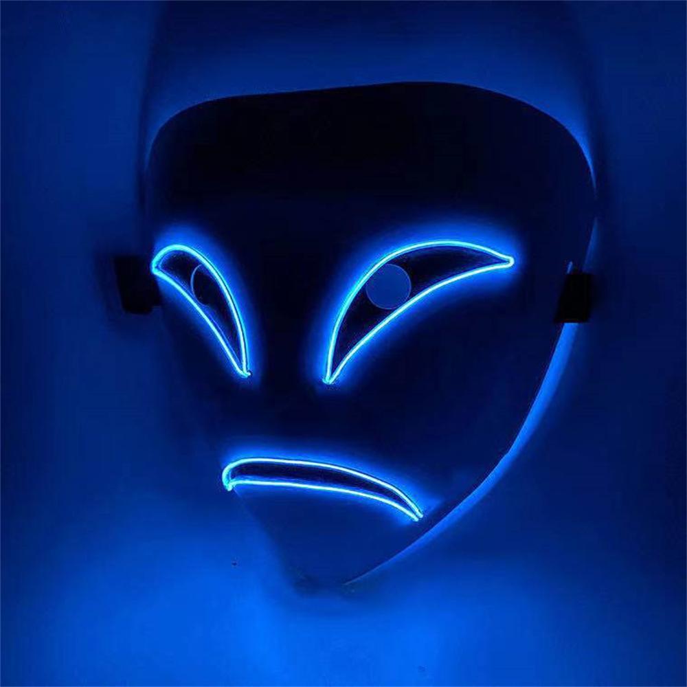 Luminous Mask Soft Light Abs Scary Clown Mask Show Party Clothing Stand Out In The Crowd Halloween Led Mask Led Light Mask 2aa