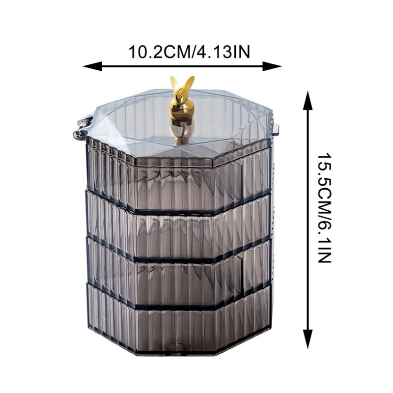 Four-tier Rotatable Jewelry Organizer Jewelry Box Acrylic Earring/Bracelet/Necklace Box