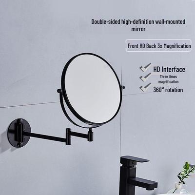 Miroir de courtoisie mural rotatif double face avec grossissement