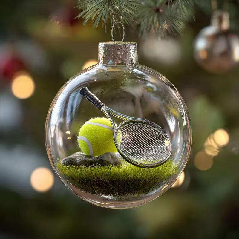6cm Kerstboom Decoratie Ballen 3D Plastic Bal Sporten Vakantie Ornament Kerst Decoraties