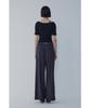 Bobeu Back Lettering One-Pleat Wide Pants_Charcoal 7156230003
