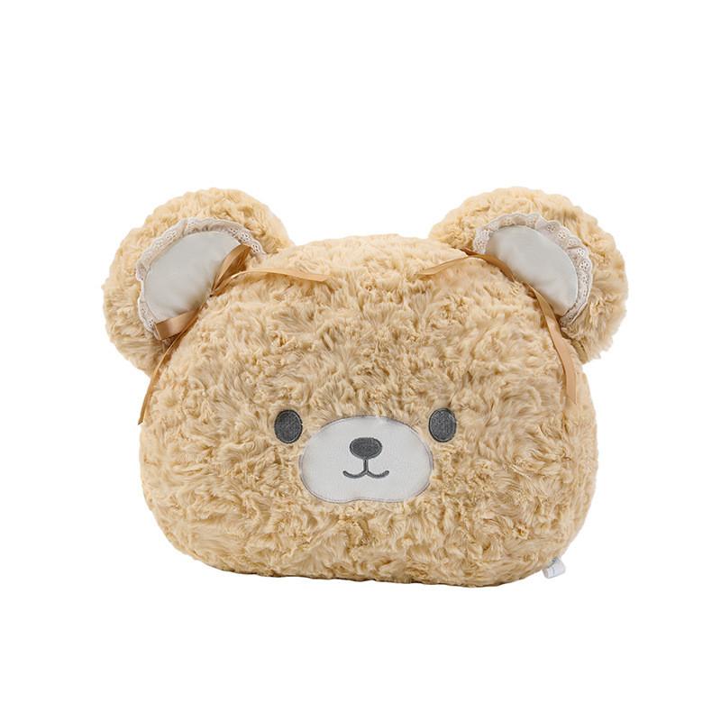 Cuter Bear Plush Pillow With Pp Cotton And Bows Decor For Kids And Teens
