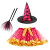 S kloboukem Halloweenské tutu šaty Gotenské Halloweenské Dětské čarodějnické šaty Plesová vystoupení