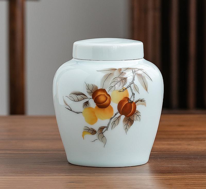 

Большая керамическая чайница с цветочным узором, контейнеры для тегуаньинь, дорожная чайная коробка, герметичная банка для чая, специй, кофе, печенья, емкость для хранения A1 7.4X13.2CM 800ML