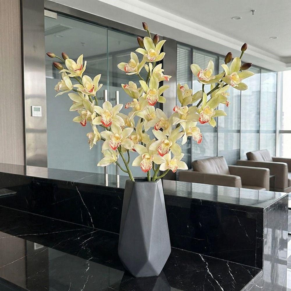 Real Touch Simulation Cymbidiums Handmade Fake Flowers  Home Decoration