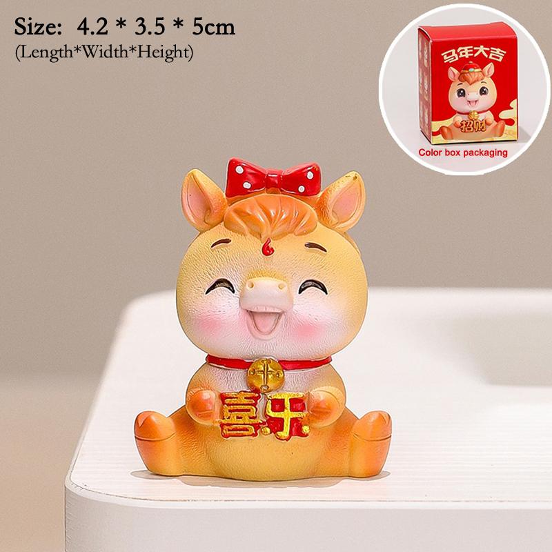 2026 Cute Year Of The Horse Ornament Lucky New Year Horse Toy DIY Desktop Decoration Car Ornament Pony Decor New Year Gift