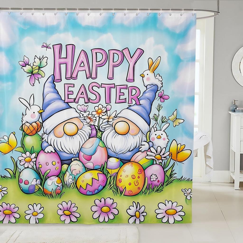 Cute Cats Shower Curtain for Kids Girls Teens Blue Floral Green Leaves Bathroom Accessories Home Garden Pets Animals Rustic Bath