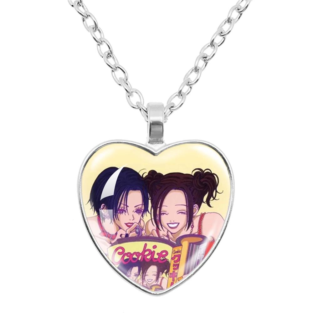 Japanische Anime Mode NANA Manga Osaki Glas Herz Halskette Figur Schmuck Fans Tasche Anhänger Geschenke Für Mädchen