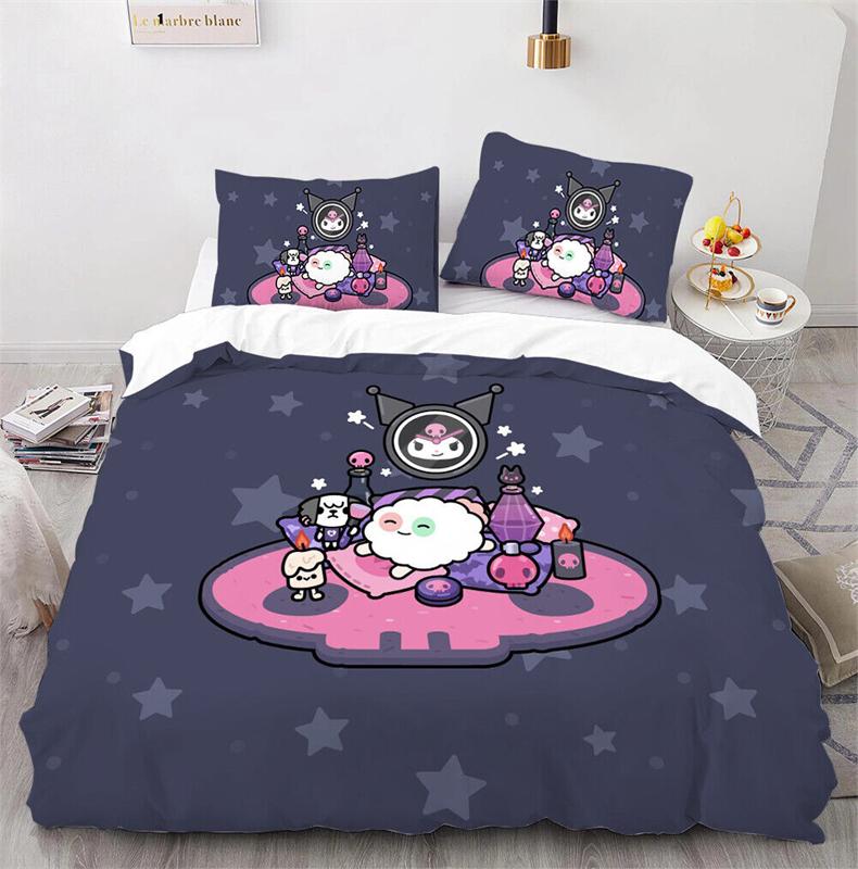 Sanrio Hello Kitty Melody Bedding Sets Comforter Cover Bed Cover Duvet Cover Pillow Case 2-3 Pieces Sets Bedroom Decor