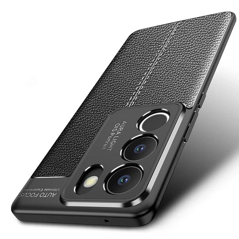 For Cover Vivo V29 Case For Vivo V29 Capas Armor Luxury Phone Back Shockproof Bumper Soft TPU Leather For Fundas Vivo V 29 V29