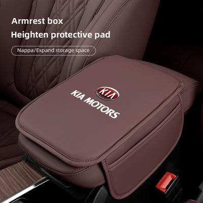 Car Armrest Box Pad Leather Arm Rest Protection Mat For Sportage Ceed Picanto Rio ProCeed Niro Optima Forte 3 4 K7 K5 K8 K3