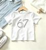 Kids Black Short Sleeve T Shirt Minimal One Line Hand Drawn Number 67 Print Crew Neck Boys Girls Plain Casual Summer Tee