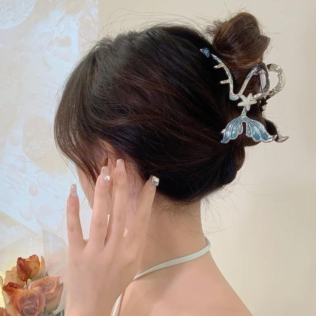 Mermaid Metal Grab Clip Simple Hairpin Back of Head Large Shark Clip Hair Accessories