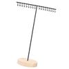 Elegant Iron Necklace Display Holder Effective Iron Necklace Holder with Wood Base Sturdy Jewelry Display Stand Rack