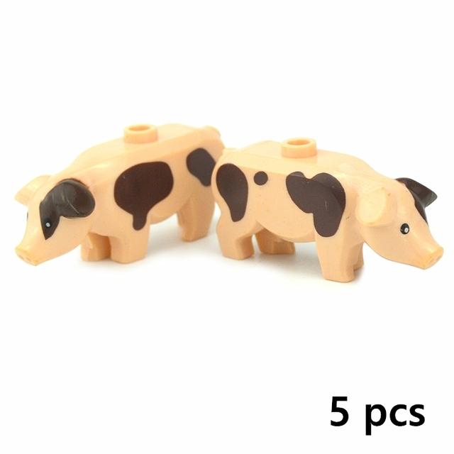 MOC City Animal Building Block Figures Goat Sheep Eagle Owl Panda Parrot Seagull Penguin Zoo Fram Accessories Bricks Toy Gift