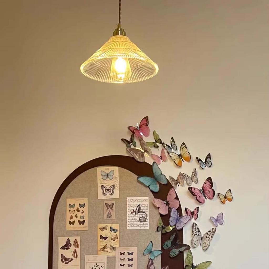 LED French glass chandelier for bedside, bar, dining room minimalist home decoration, pendant wire 1.5M