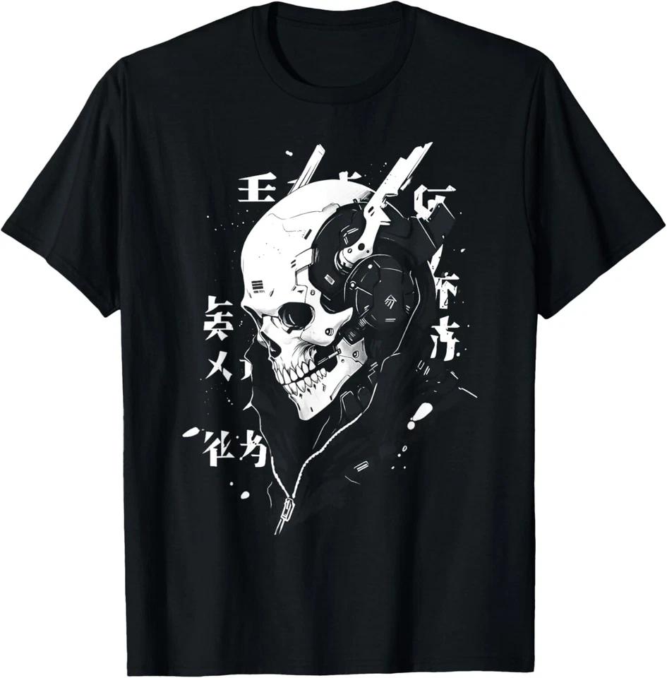 Anime Manga Skull Cyberpunk Aesthetic Techwear Harajuku T-Shirt 3XL