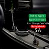 3 In 1 66W Fast Charging Cable For Xiaomi Iphone Poco Micro Usb Type C Charger Cable Cord Multiple Usb Charging Wire Line