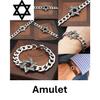 Vintage Bracelet Pendant Charm Stainless Steel Star of David Hexagram Men Protection Power Luck Love Amulet Talisman Gifts Jewelry