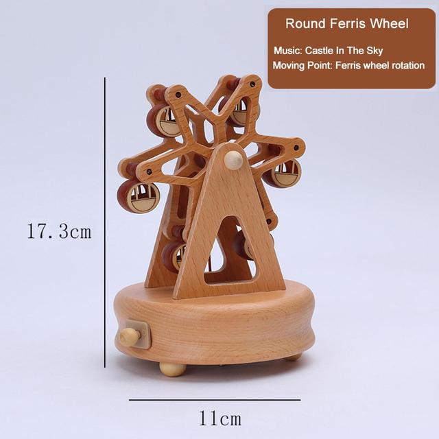 

D2 Carousel Musical Box Wooden Music Box Wood Crafts Retro Birthday Gift Vintage Home Decoration Valentine s Day Gift Girlfriend