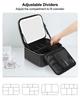 Professional LED Mirror Makeup Case Portable Cosmetic Bag with Adjustable Dividers