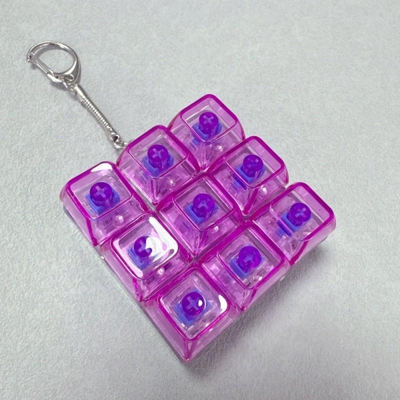 Relaxing DIY 9 Keys Keyboard Fidget Toy, Fidget Clicker Keyboard Fidget Keychain, Button Fidget Gifts for Adults To Relieve Stress and Pass Time
