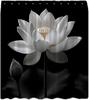 Lotus Shower Curtain Black White Flower Asian Elegant Blooming Floral Plant Nature Modern Art Bath Curtain with Hooks