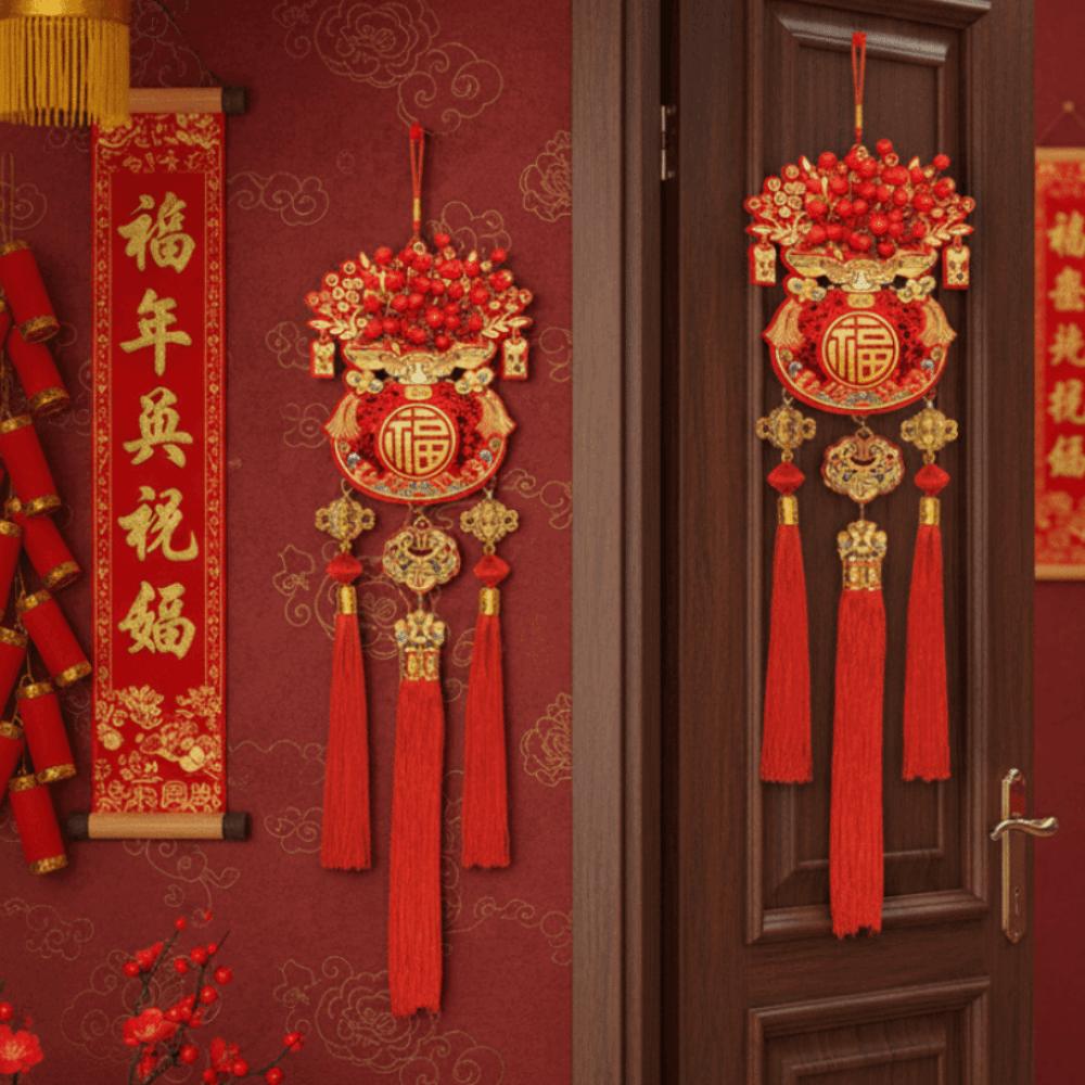 Lucky Bag Shape Chinese New Year Decoration Traditional Creative Spring Festival Pendants Glitter Sequins Exquisite
