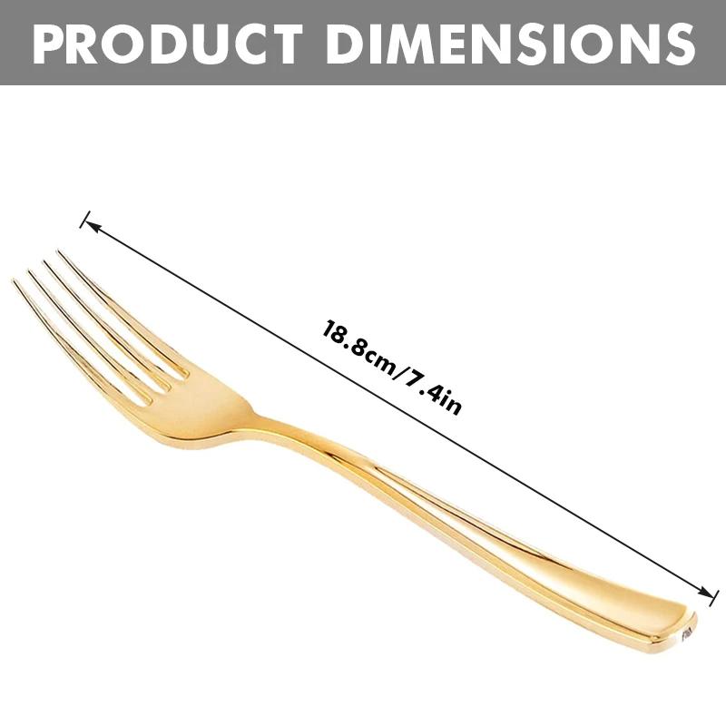 

10/30/80Pcs Golden Plastic Forks, 7.4-Inch Disposable Forks, Silverware for Party, Weddings or Daily Use 10Pcs